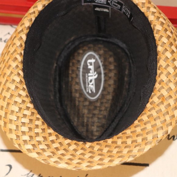 TRIBE Headgear Straw Hat Fidora Style New Without Tags - Picture 2 of 2